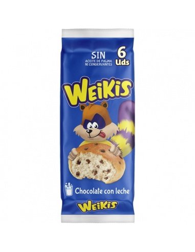 Weikis con pepitas de chocolate con leche "La Bella Easo" 4u.