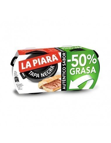 [199] Paté LA PIARA tapa negra 50% menos grasa pack 2 x 73 grs.